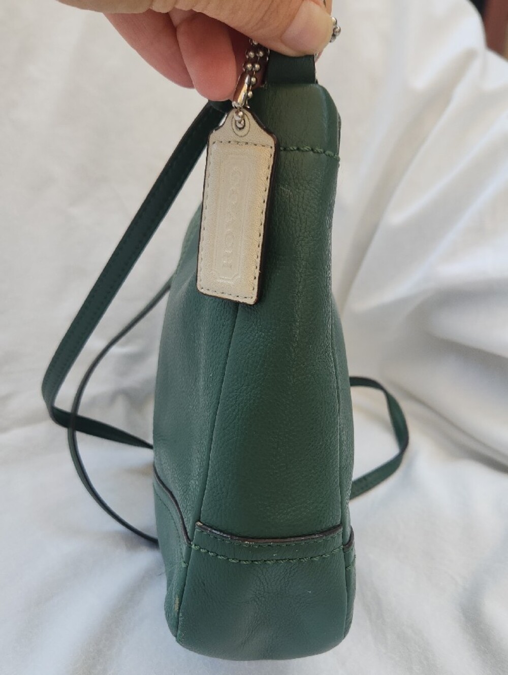 Coach Emerald Green Soft Pebbled Leather Crossbody Bag - Picture 5 of 10